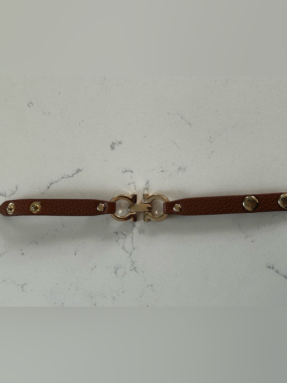 NEW Brown/gold faux leather fashion bracelet - Picture 2 of 5